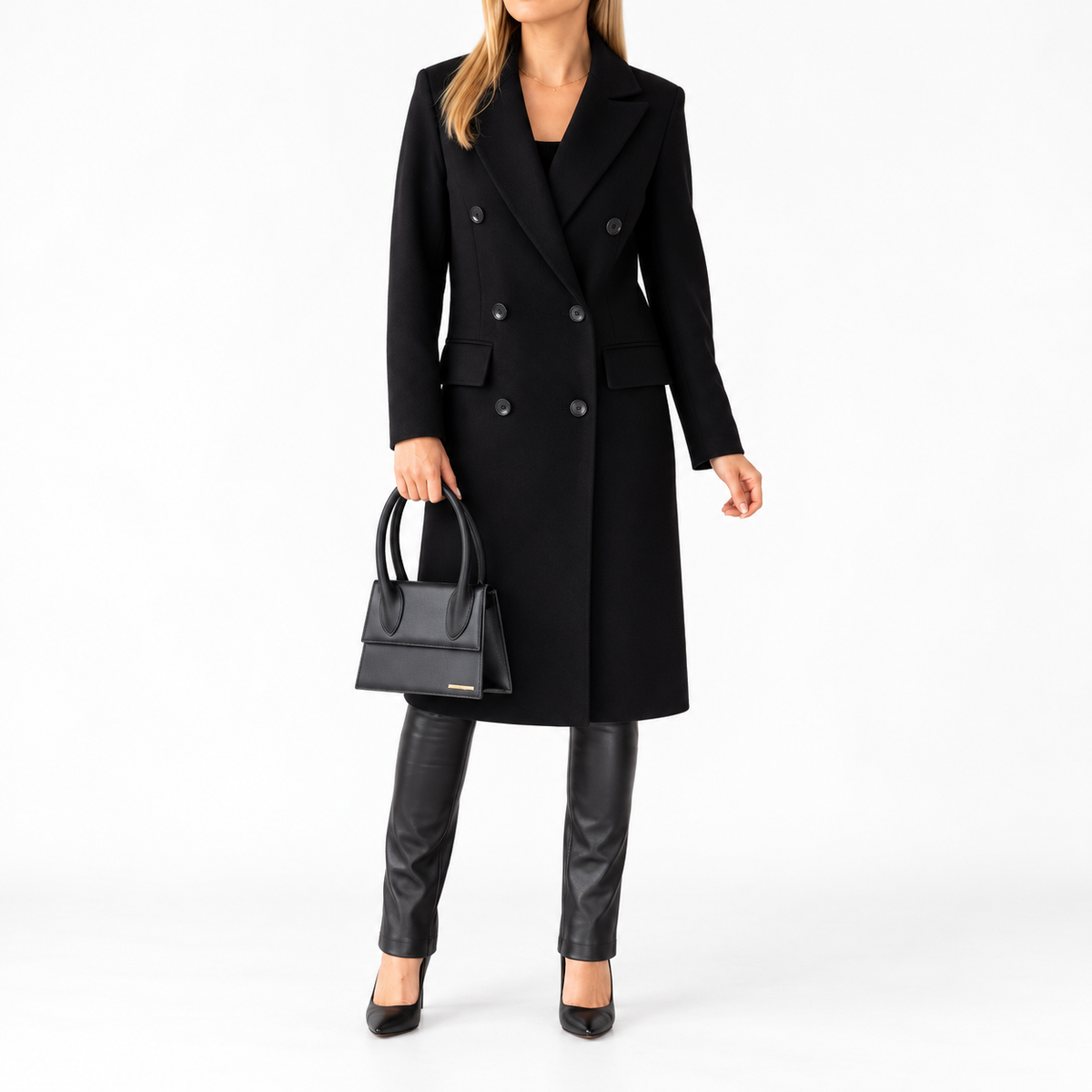 Victoria - Women's Double-Breasted Tailored Overcoat with Notch Lapel