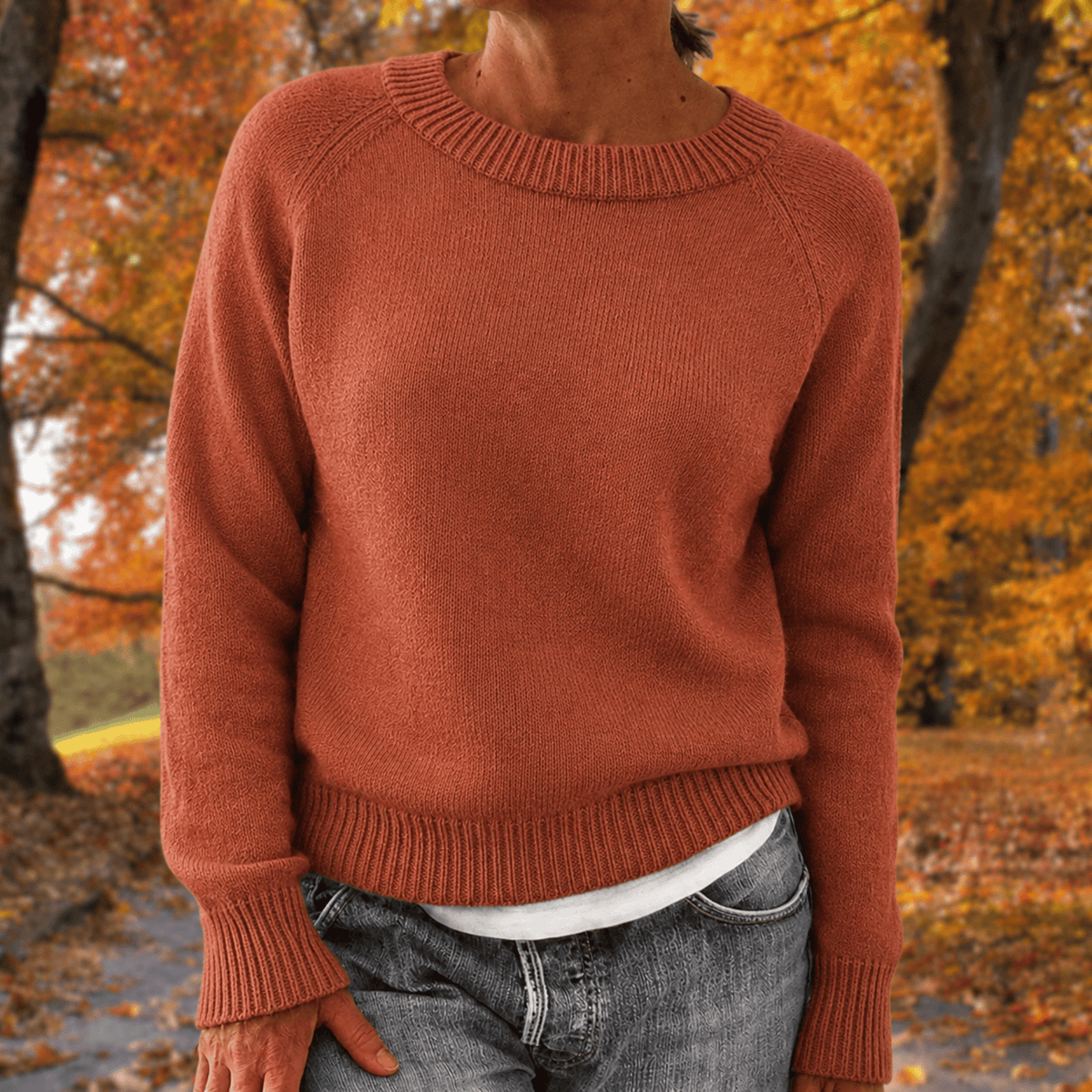 Anneliese - Women's Relaxed Fit Raglan Sleeve Sweater with Ribbed Trim