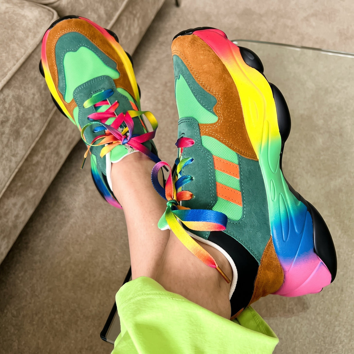 Ava - Women's Orthopedic Rainbow Multicolor Chunky Sneakers