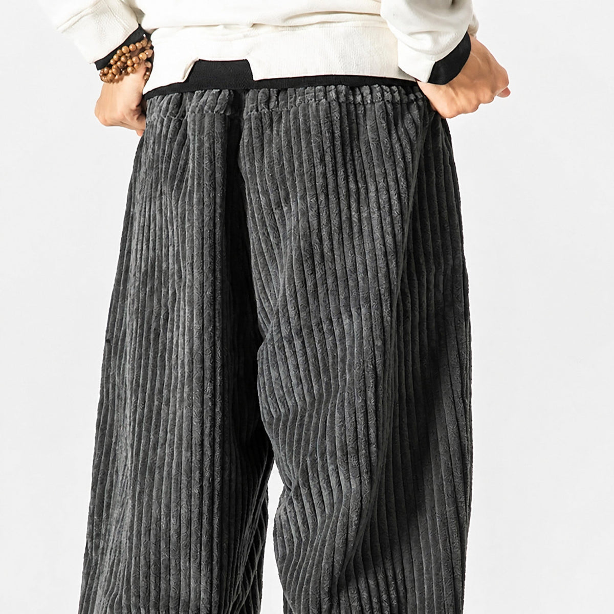 Charlie - Men's Corduroy Wide-Leg Harem Pants with Drawstring Waist