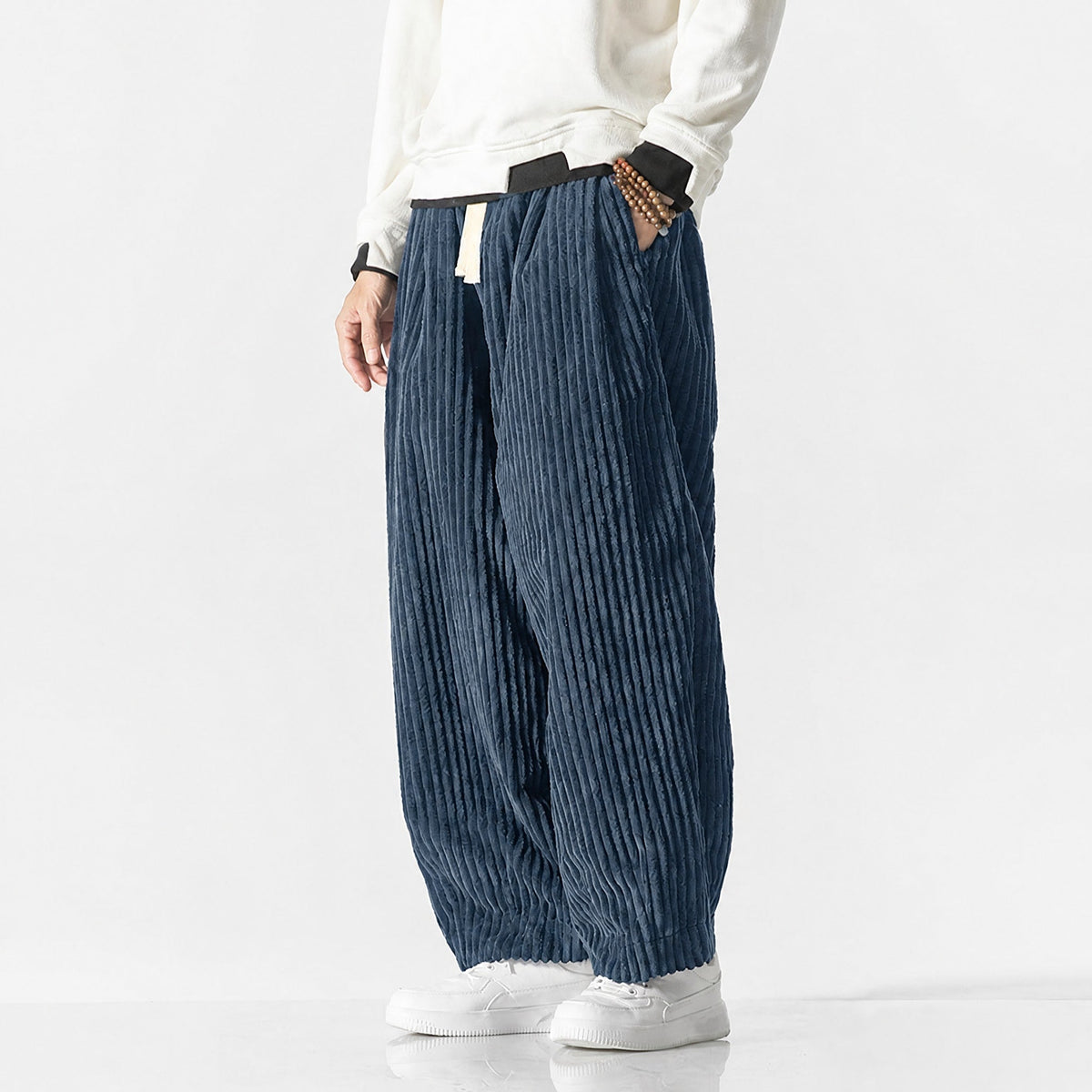 Charlie - Men's Corduroy Wide-Leg Harem Pants with Drawstring Waist