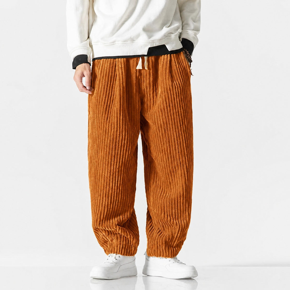Charlie - Men's Corduroy Wide-Leg Harem Pants with Drawstring Waist