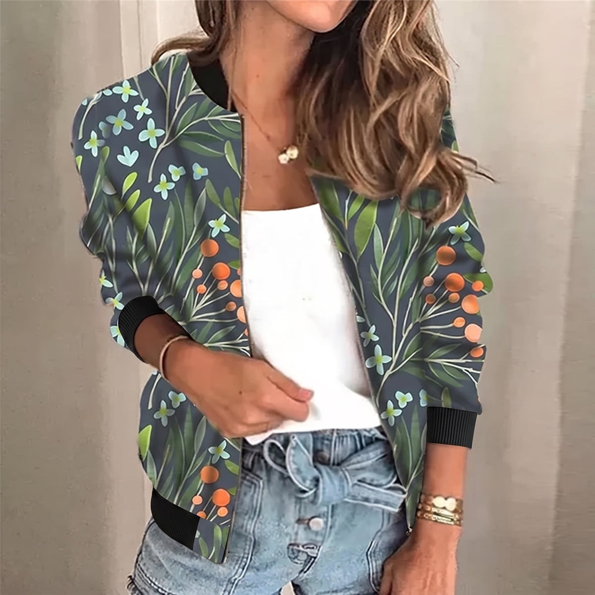 Charlotte - Women's Relaxed Fit Lightweight Printed Jacket