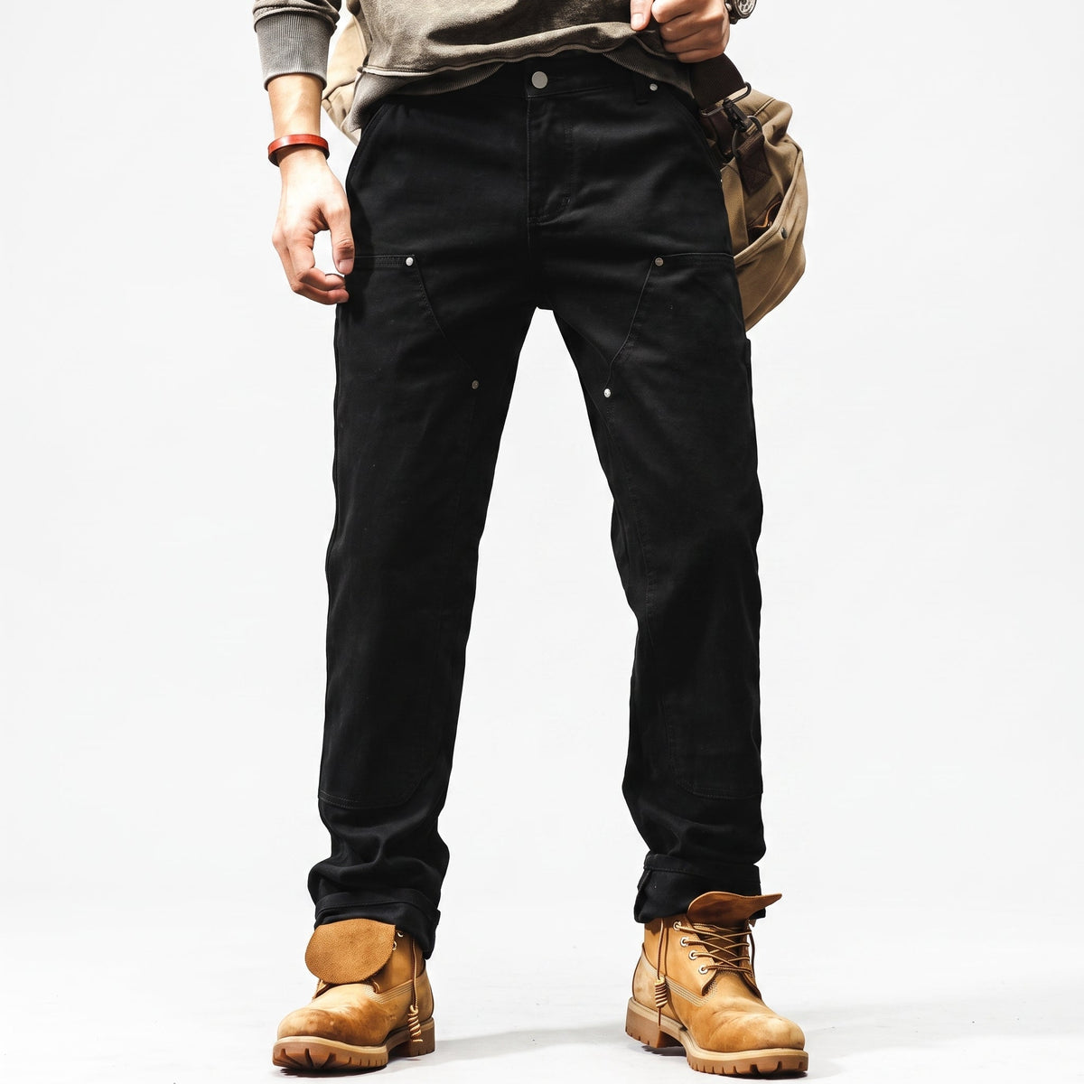 George - Men's Straight Leg Cargo Utility Pants with Rivet Details