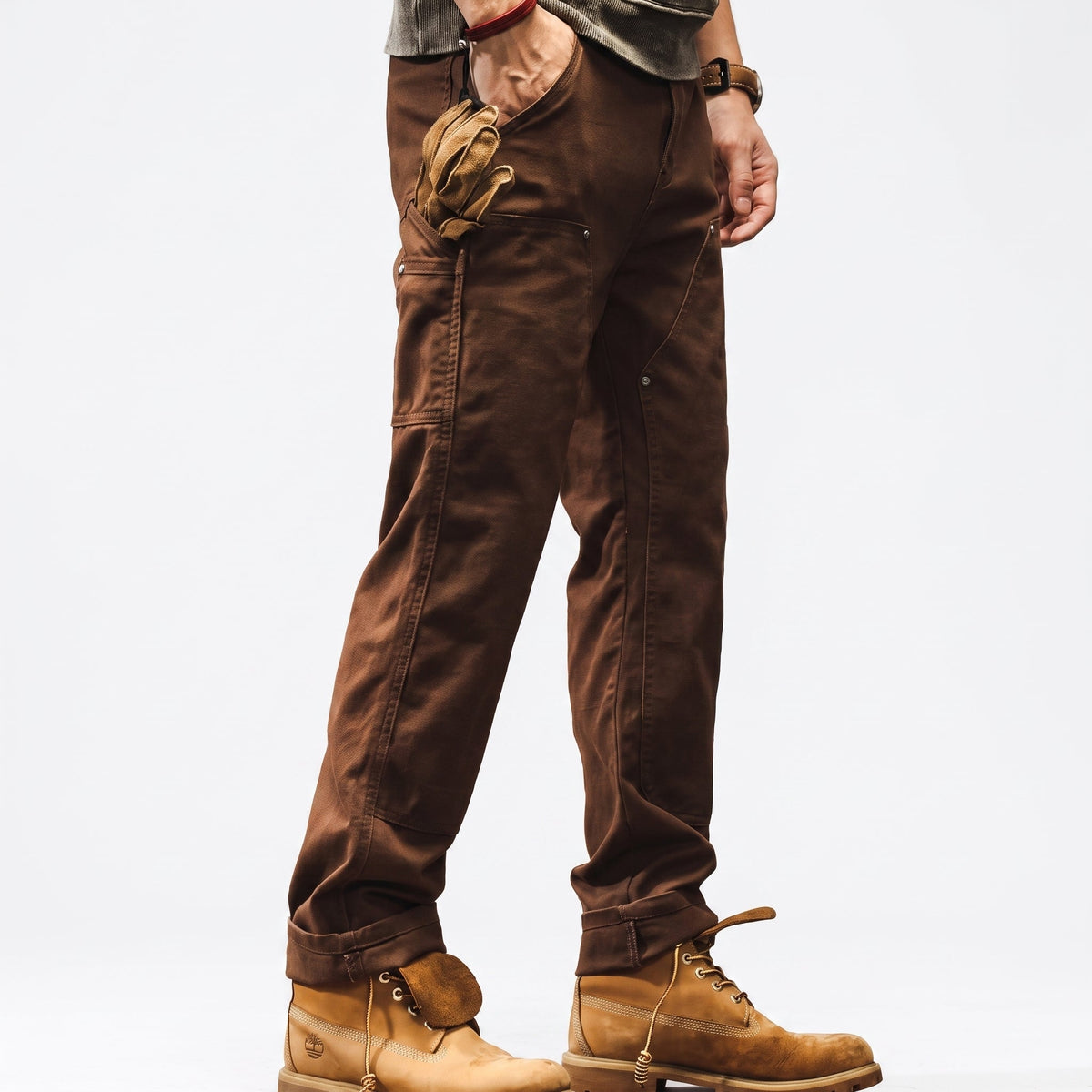 George - Men's Straight Leg Cargo Utility Pants with Rivet Details