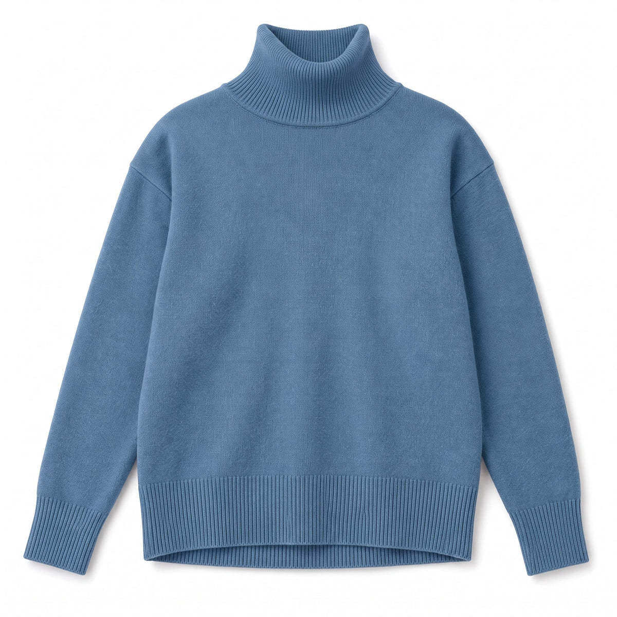 Isabella - Women's Oversized High-Neck Knit Sweater with Ribbed Cuffs