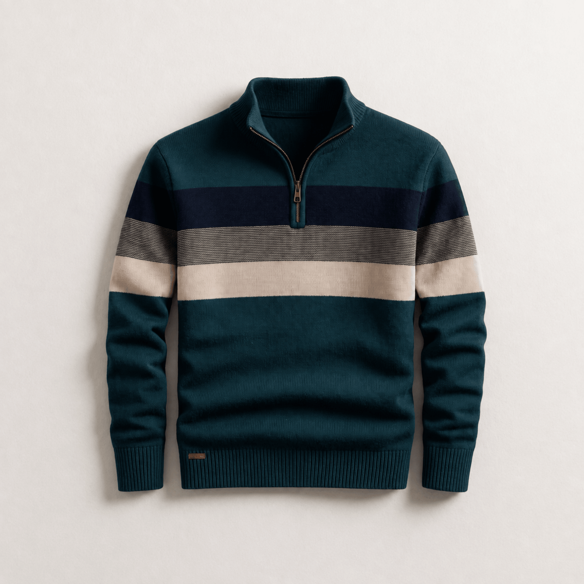 James - Men's Quarter-Zip Colorblock Sweater
