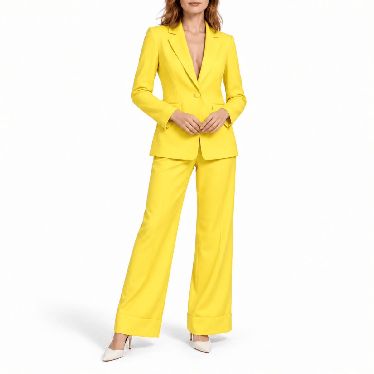 Klara - Women's Tailored Blazer Trouser Set with Peak Lapel
