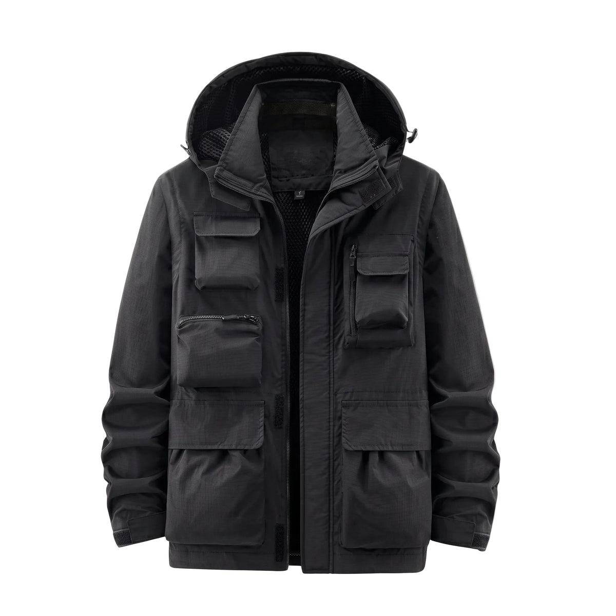 Marcus - Men's Multi-Pocket Hooded Utility Jacket with Zip Closure