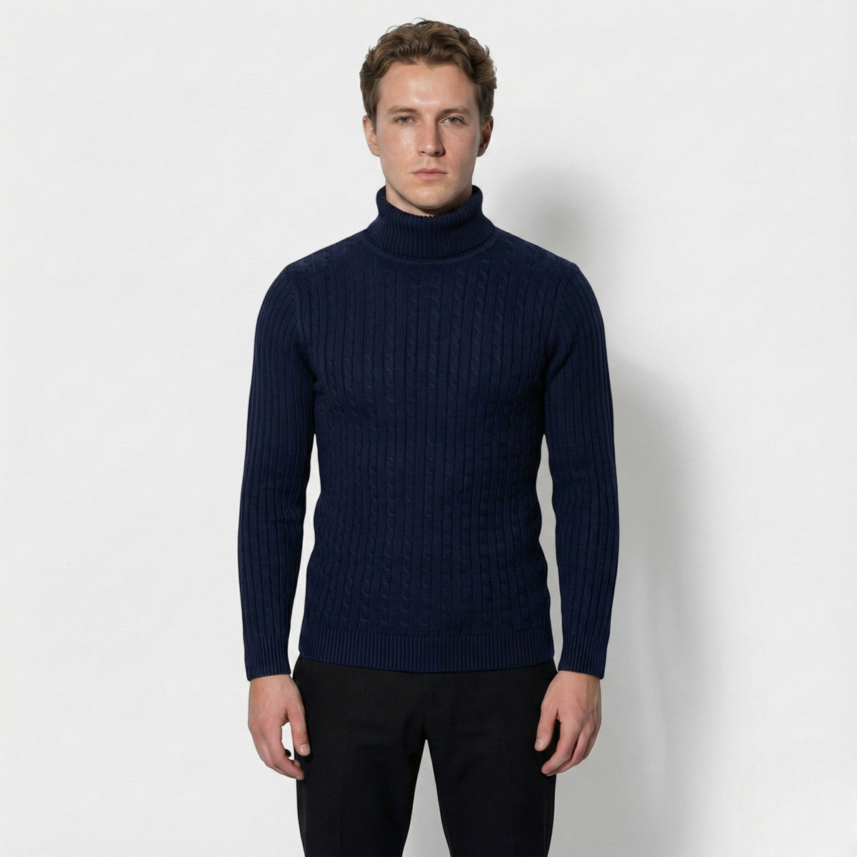 Henrik - Men's Cable Knit Turtleneck Sweater