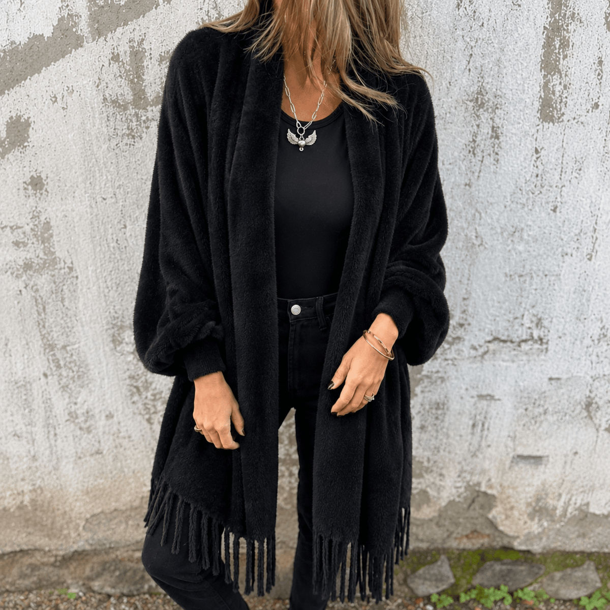Olivia - Women's Oversized Open Front Wrap Cardigan