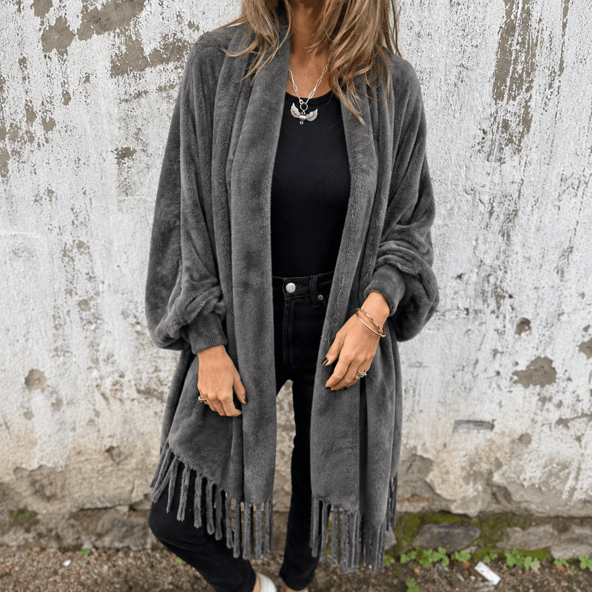 Olivia - Women's Oversized Open Front Wrap Cardigan
