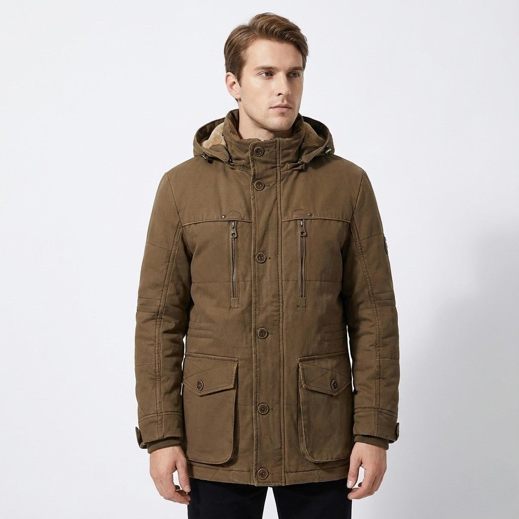 Reinhold - Classic Winter Coat with Stand-up Collar