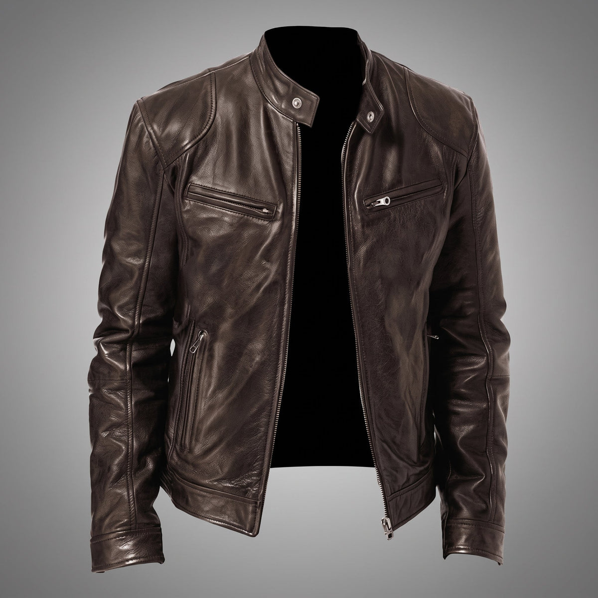 Siegfried - Men's Band Collar Transitional Multi-Pocket Jacket