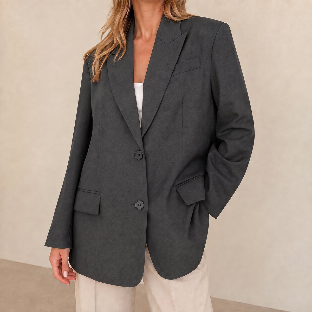 Sophie - Women's Oversized Double-Breasted Blazer with Notched Lapel