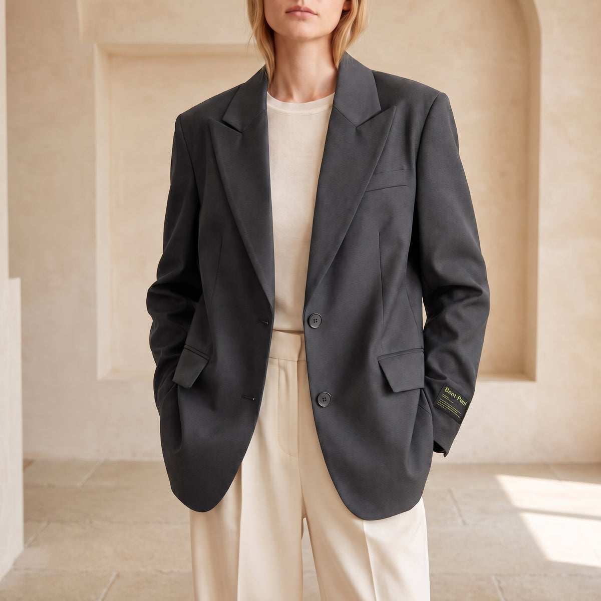 Sophie - Women's Oversized Double-Breasted Blazer with Notched Lapel
