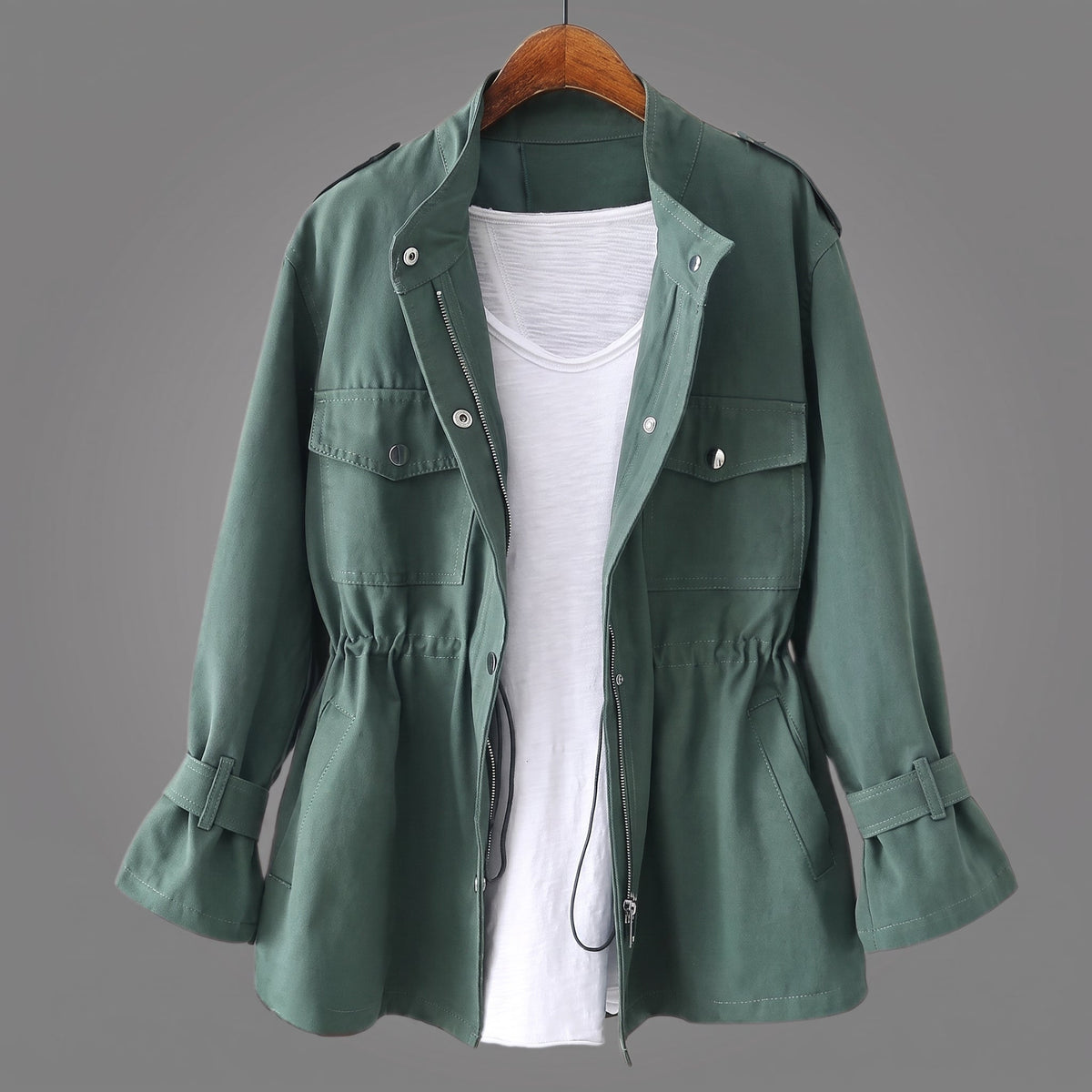 Sophie - Women's Relaxed Transitional Utility Jacket with Cinched Waist