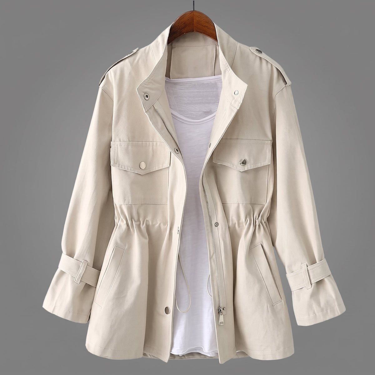 Sophie - Women's Relaxed Transitional Utility Jacket with Cinched Waist