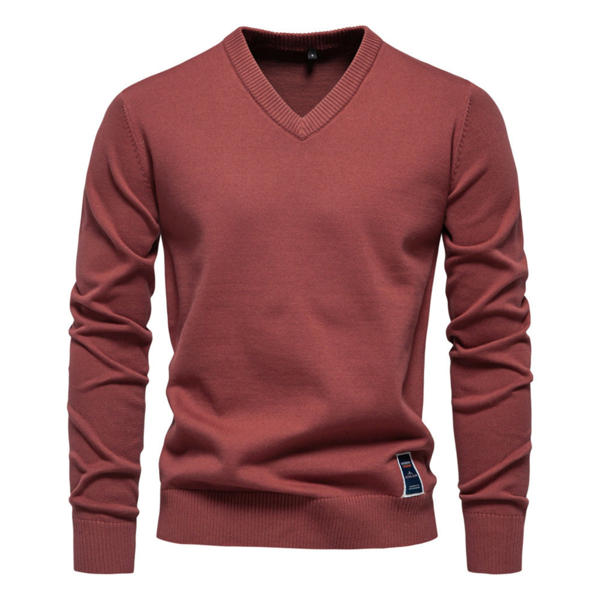 Thomas - Men's Slim Fit V-Neck Sweater with Ribbed Trim