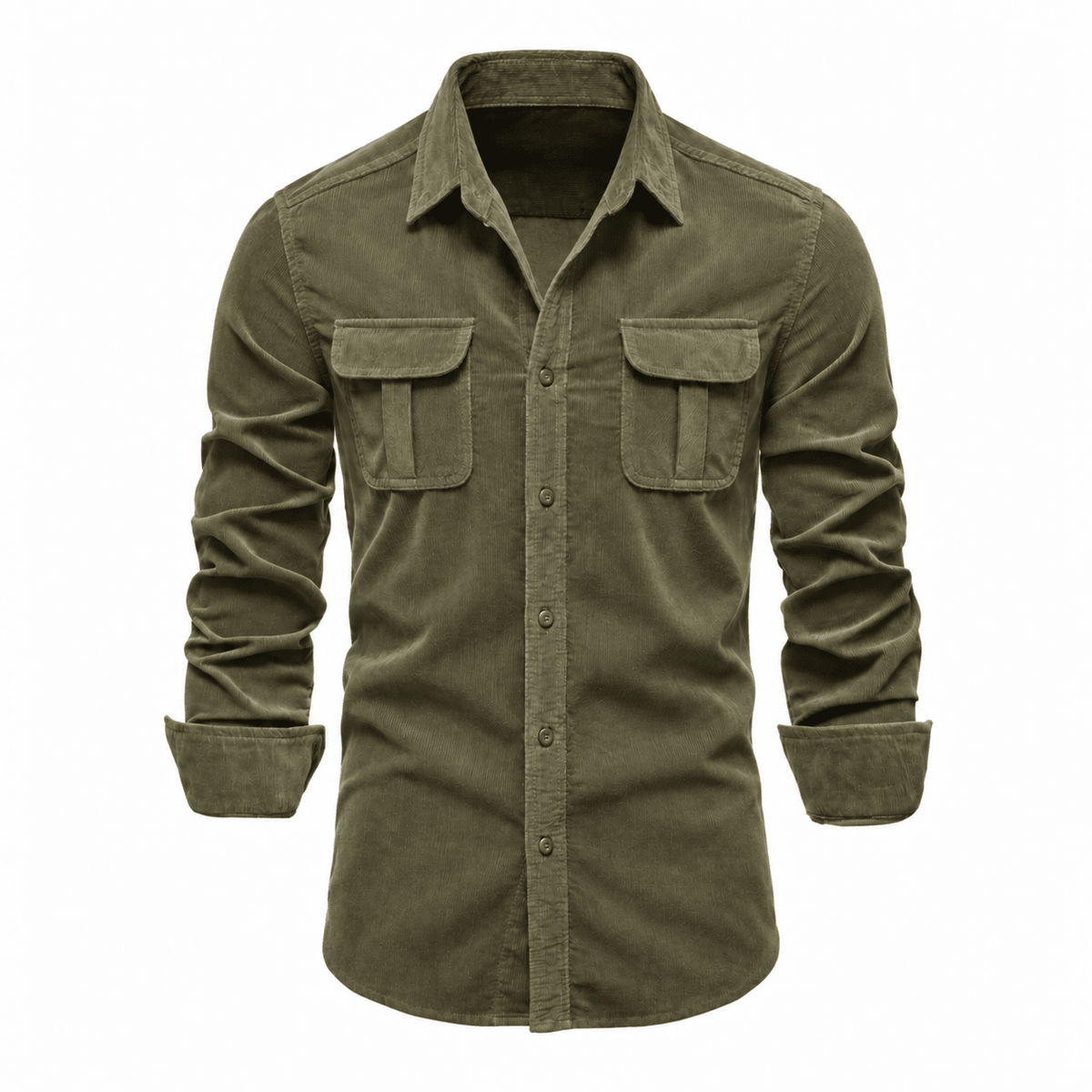 Tom - Men's Slim Fit Cotton Shirt Jacket with Chest Pockets