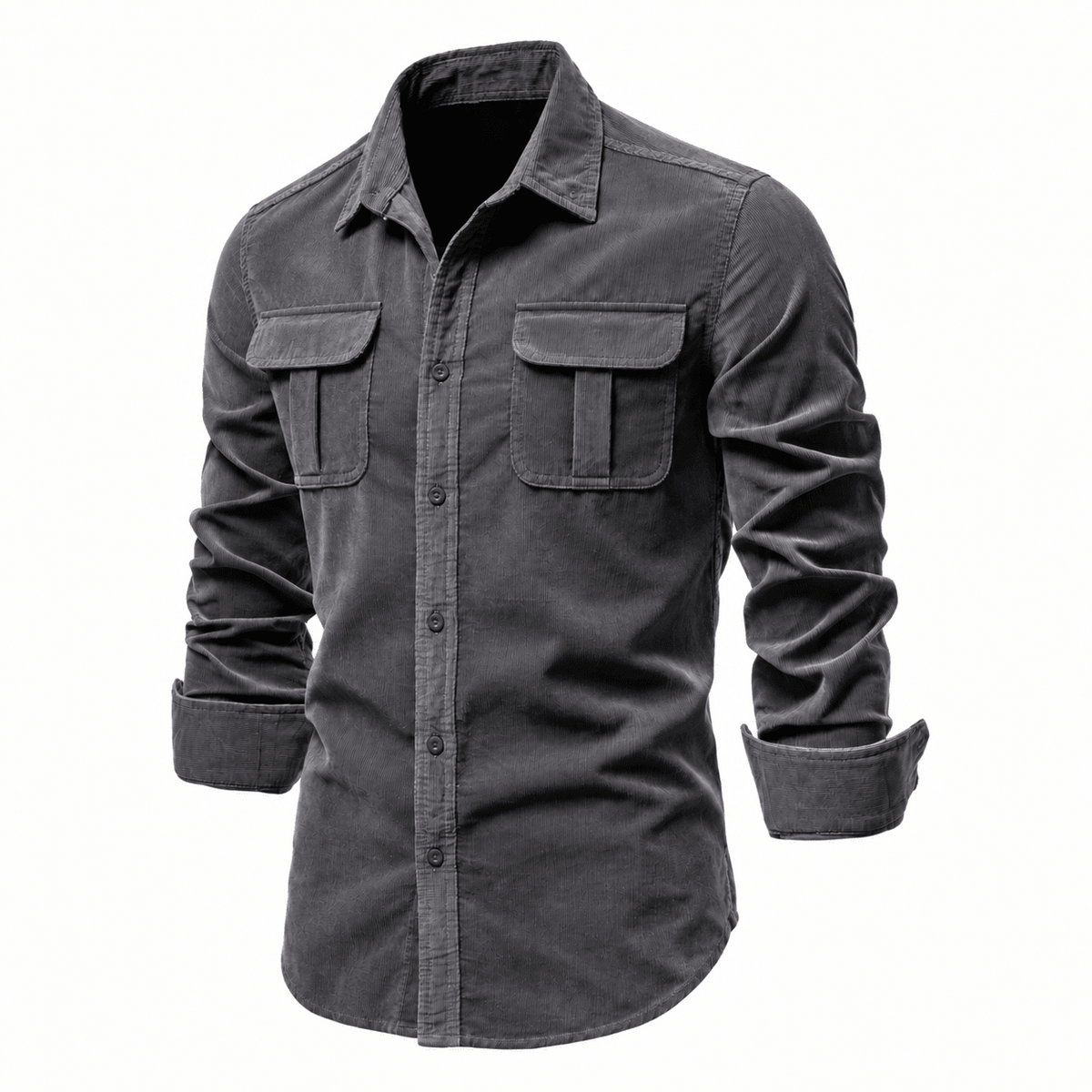 Tom - Men's Slim Fit Cotton Shirt Jacket with Chest Pockets