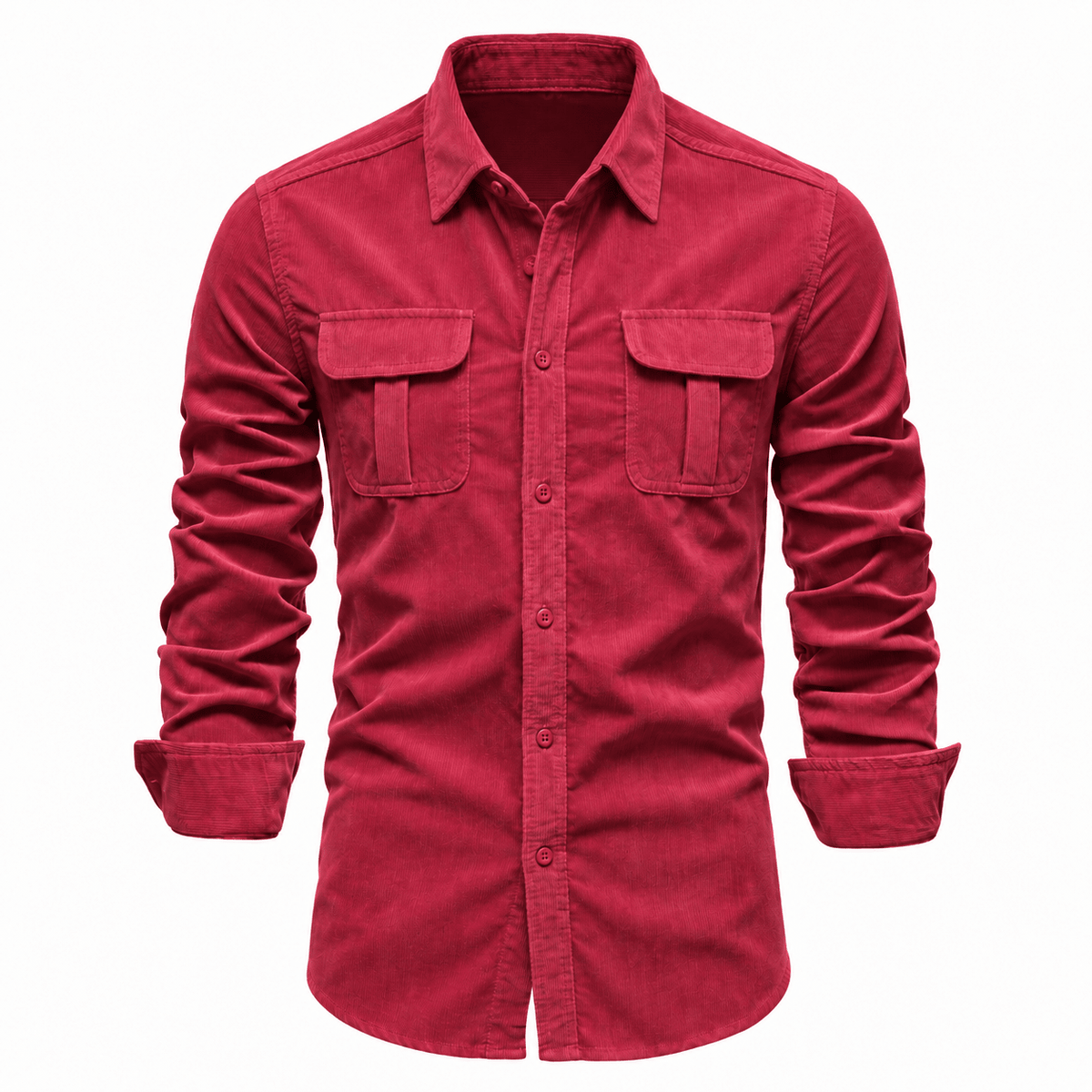 Tom - Men's Slim Fit Cotton Shirt Jacket with Chest Pockets
