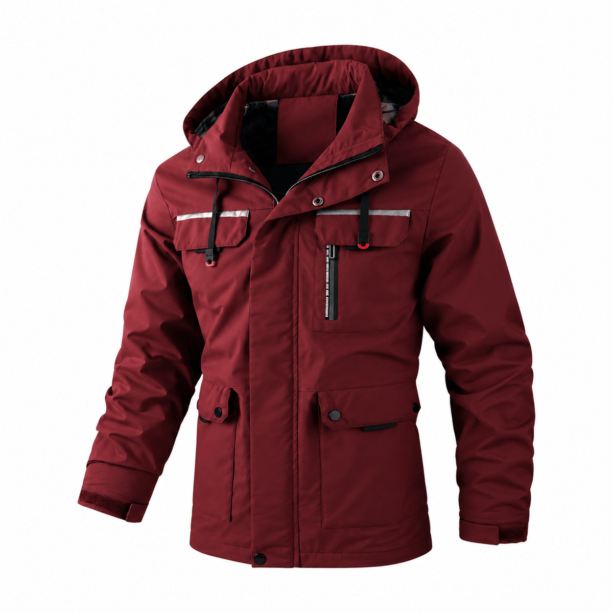 William - Men's Hooded Multi-Pocket Parka Jacket with Adjustable Drawcord Hem