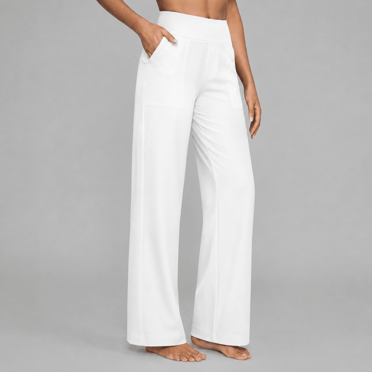 Amelia - Women's High-Waisted Wide-Leg Trousers with Pockets