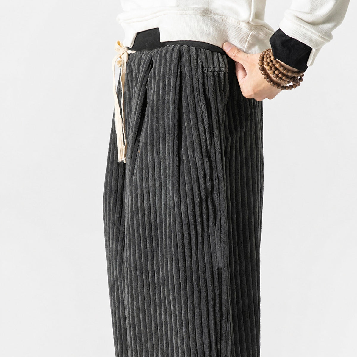 Charlie - Men's Corduroy Wide-Leg Harem Pants with Drawstring Waist