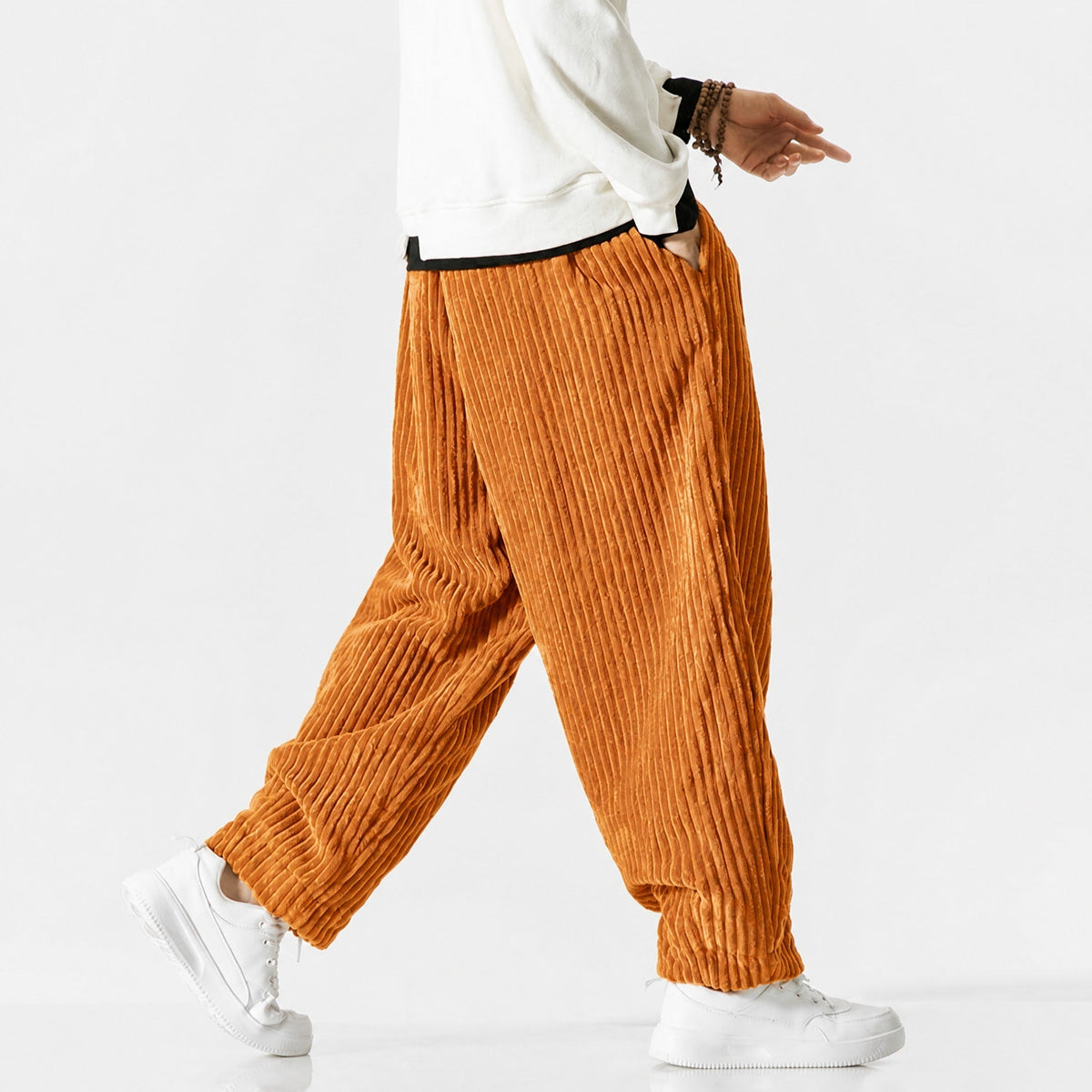 Charlie - Men's Corduroy Wide-Leg Harem Pants with Drawstring Waist
