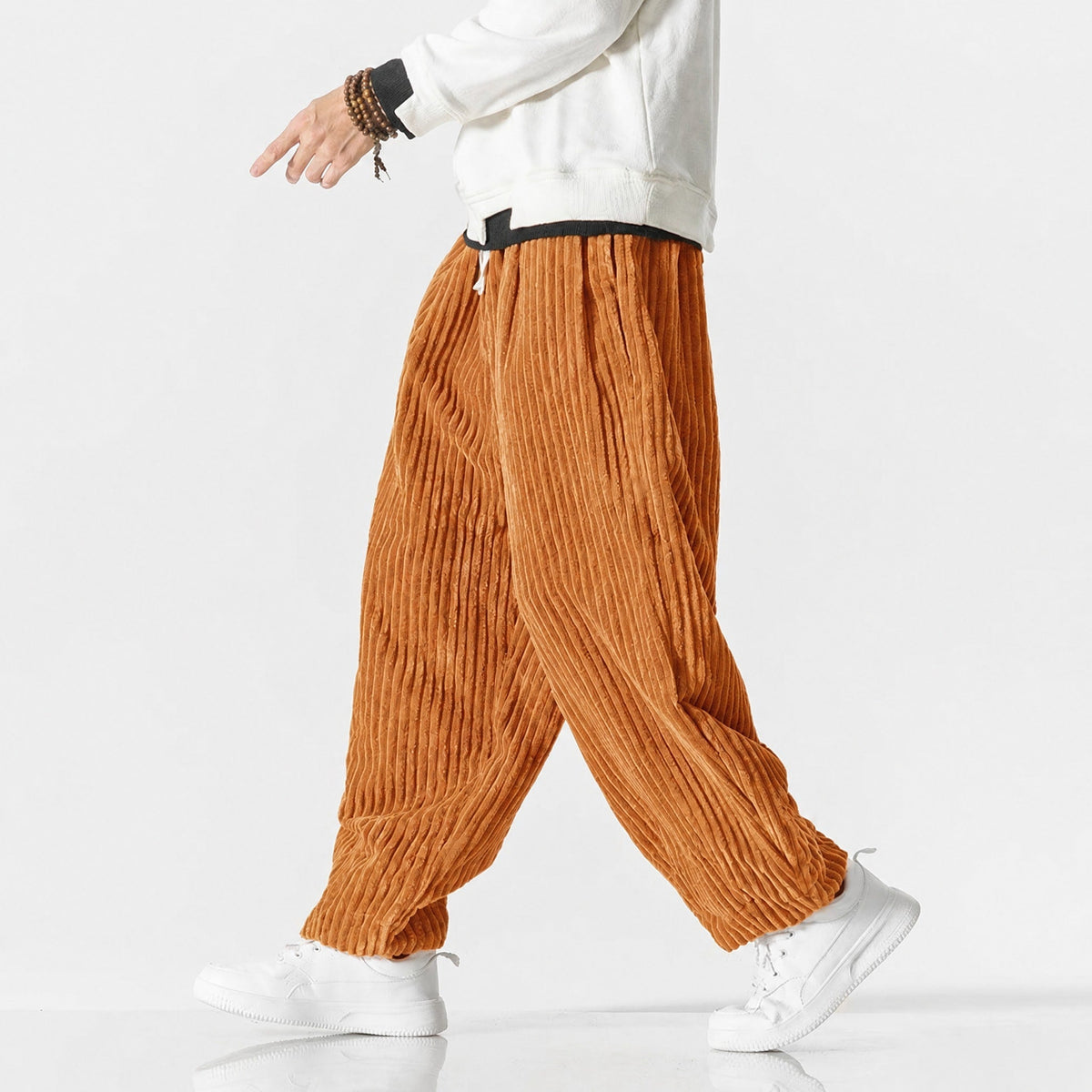Charlie - Men's Corduroy Wide-Leg Harem Pants with Drawstring Waist