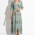 Charlotte - Women's Summer Print Wrap Maxi Dress