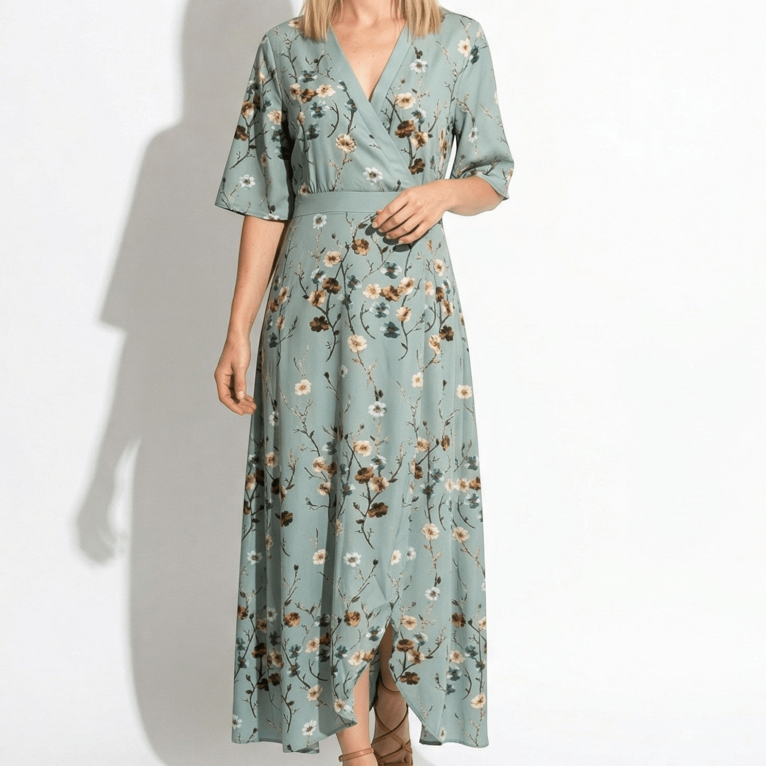 Charlotte - Women's Summer Print Wrap Maxi Dress