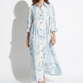 Clara - Women's Summer Pleated Button-Up Maxi Dress