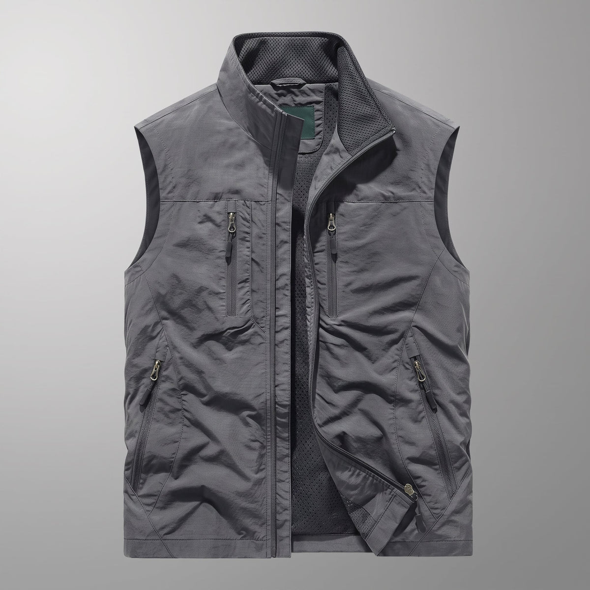 Dieter - Men's Stand Collar Multi-Pocket Transitional Vest