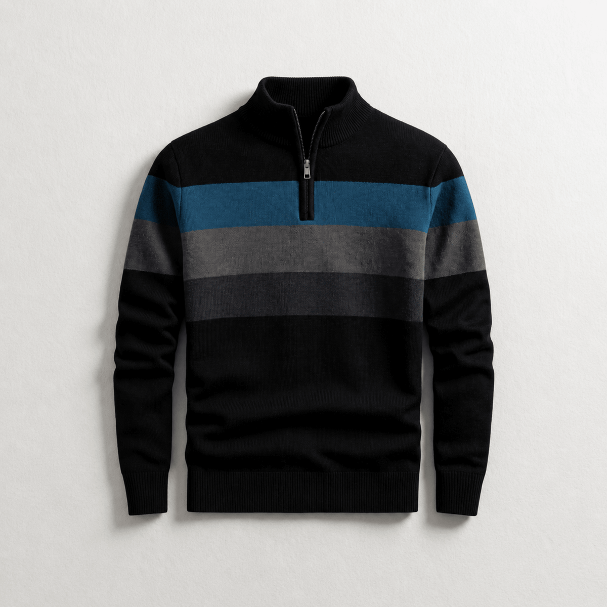 James - Men's Quarter-Zip Colorblock Sweater