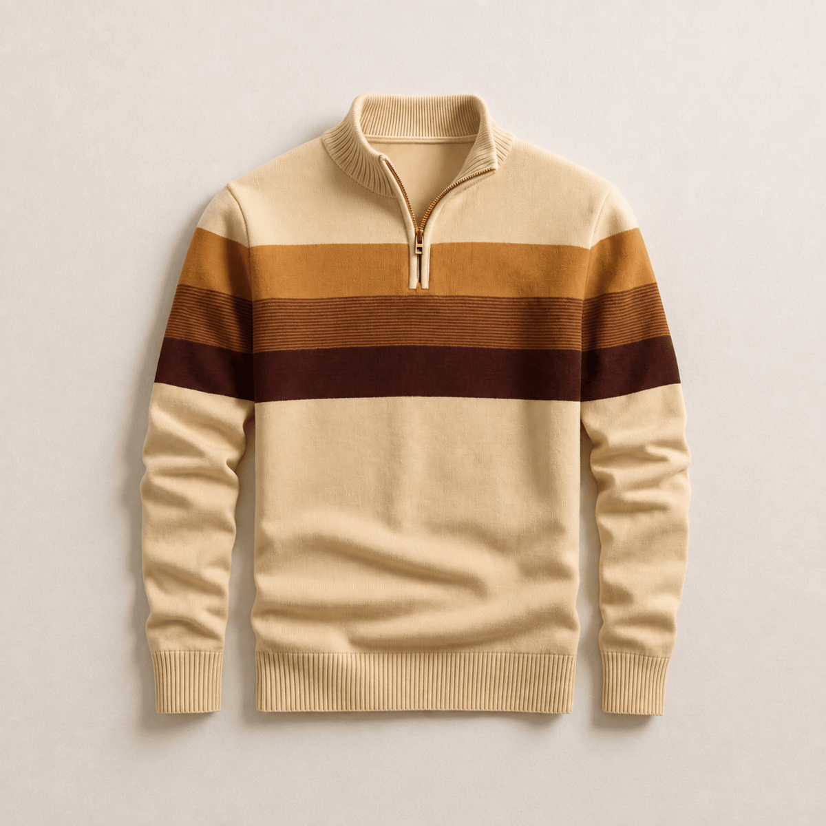 James - Men's Quarter-Zip Colorblock Sweater