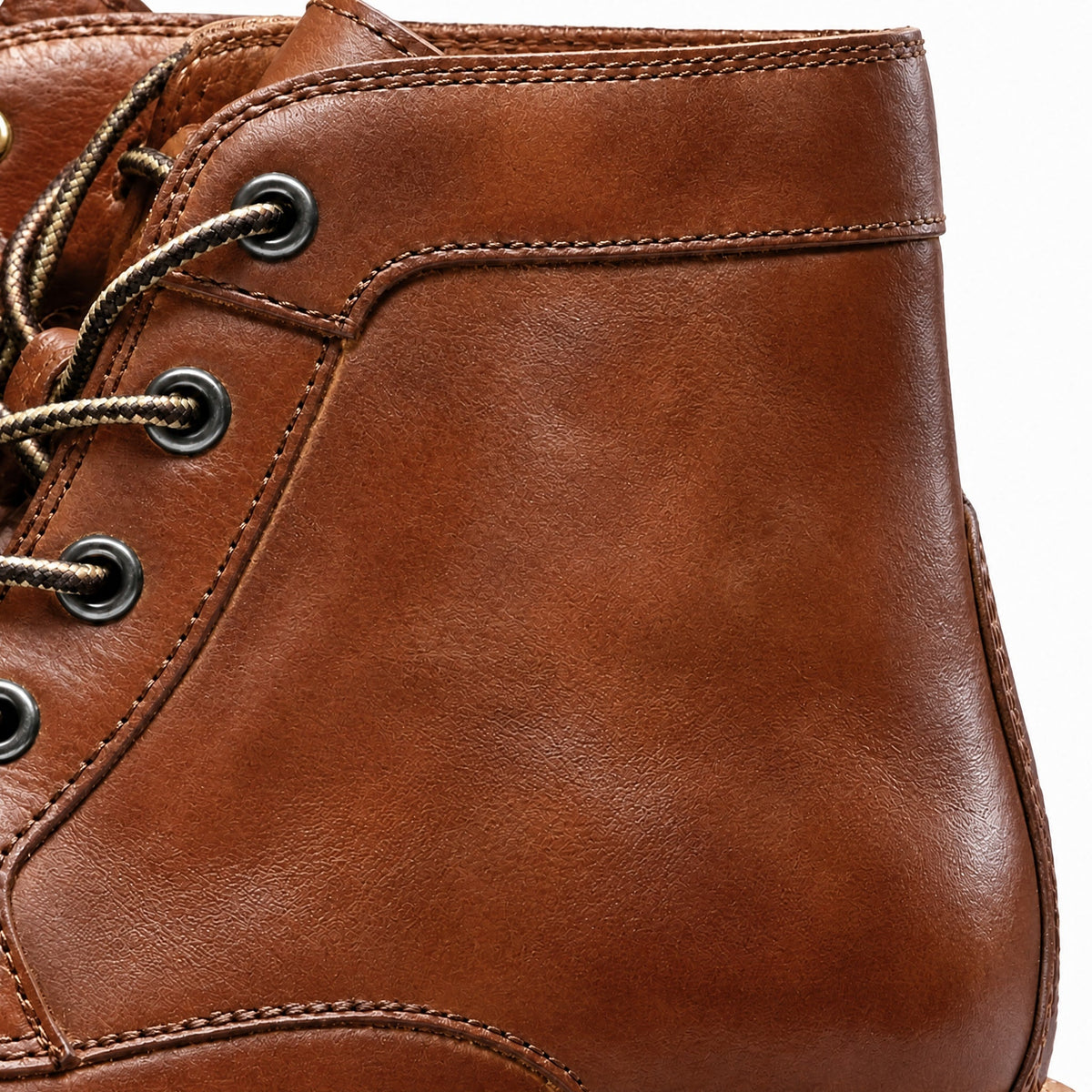 Jasper - Men's Cap Toe Lace-Up Ankle Boots with Leather Look