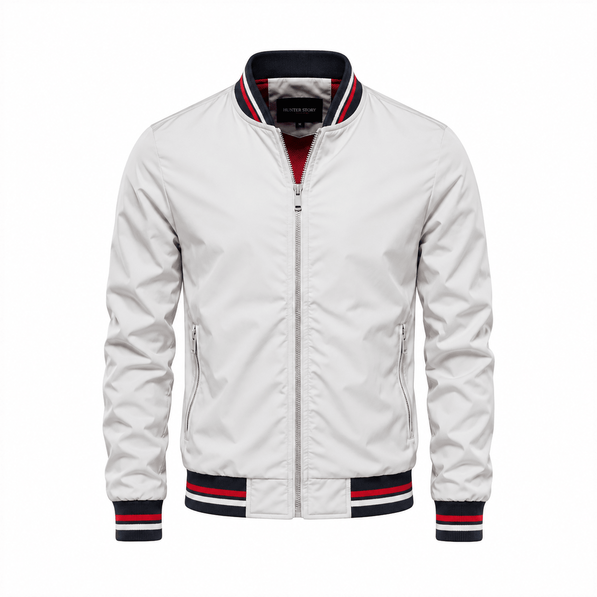 Marcus - Men's Stand Collar Zip-Up Bomber Jacket with Contrast Lining