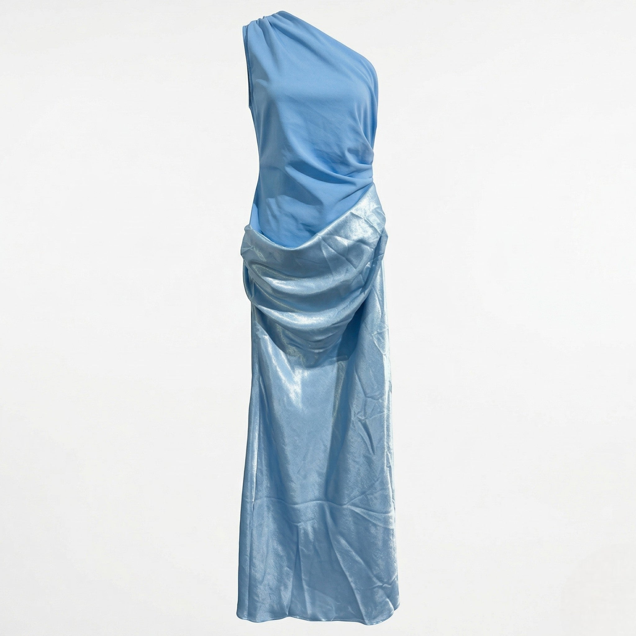 Naomi - Women's Elegant Evening One Shoulder Ruched Maxi Dress