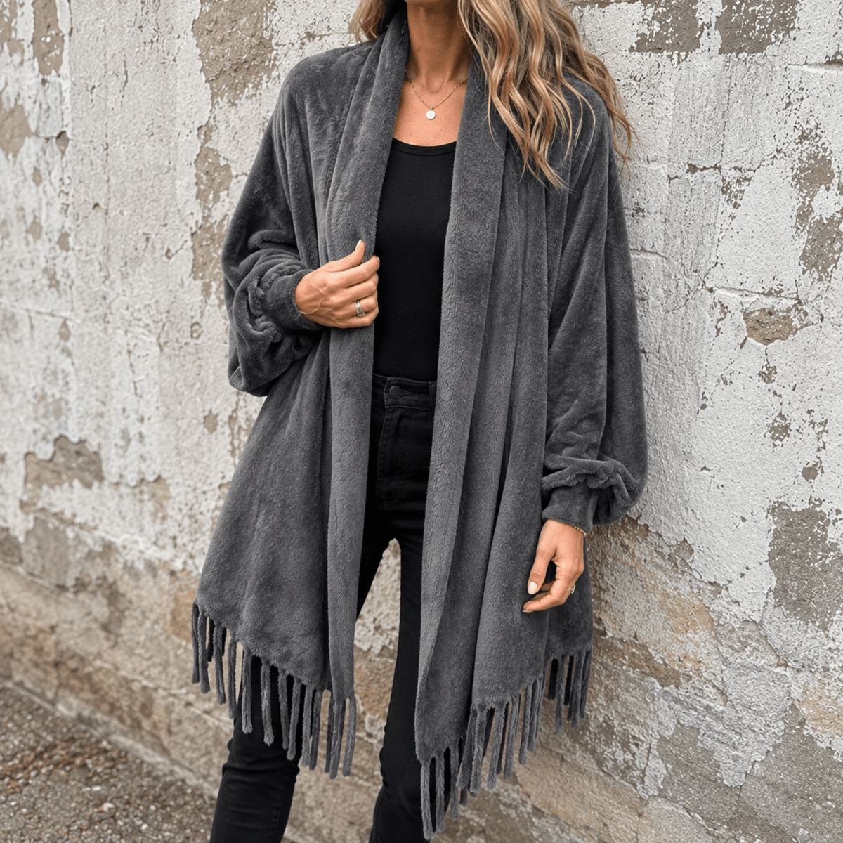 Olivia - Women's Oversized Open Front Wrap Cardigan