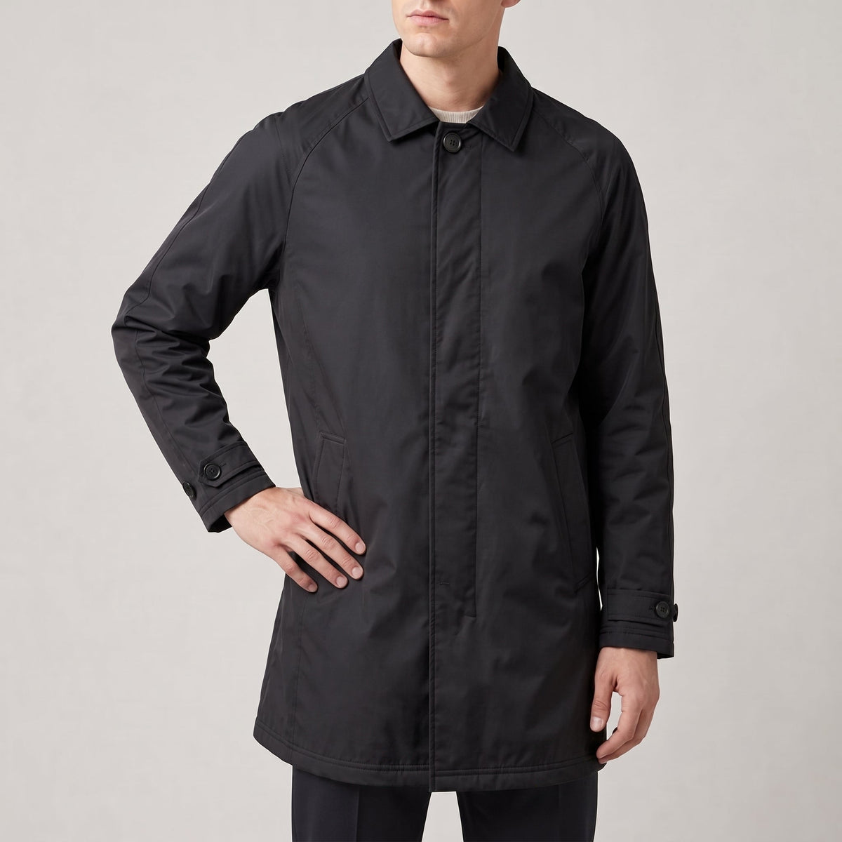 Rafael - Men's Button-Tab Flap Pocket Transitional Coat