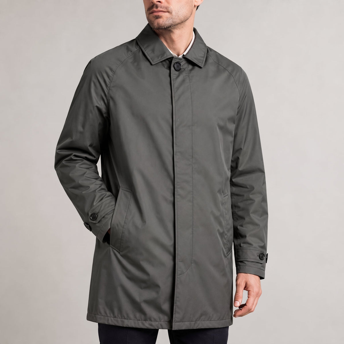 Rafael - Men's Button-Tab Flap Pocket Transitional Coat