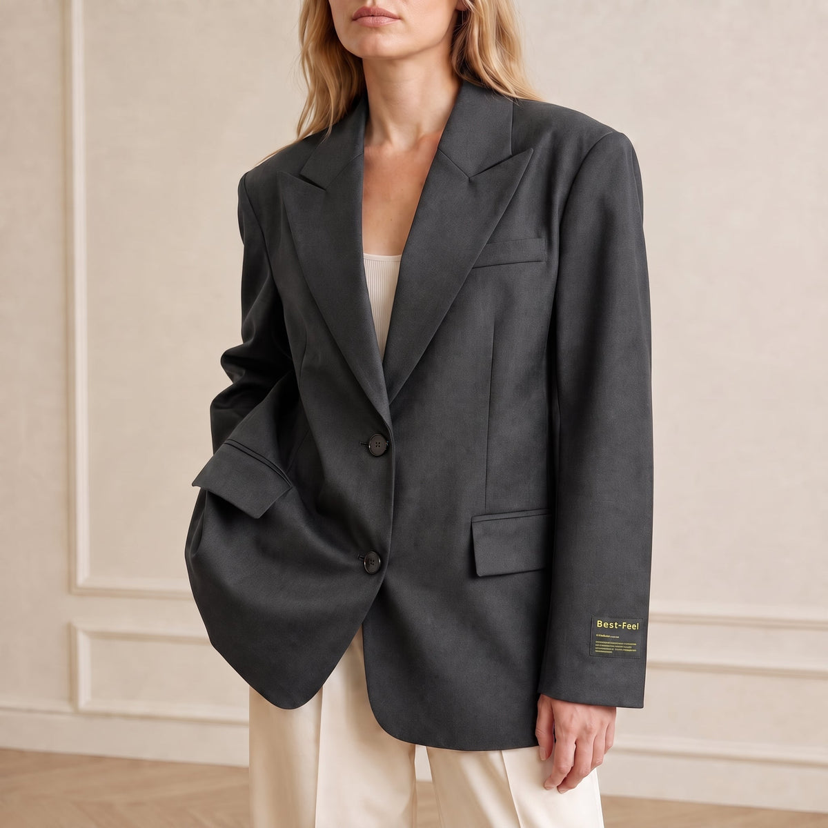 Sophie - Women's Oversized Double-Breasted Blazer with Notched Lapel