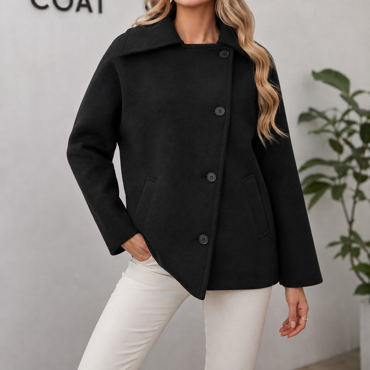 Sophie - Women's Oversized Longline Coat with Dropped Shoulders