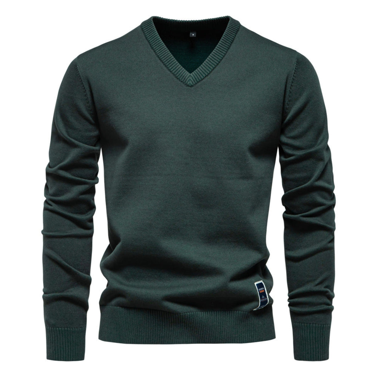 Thomas - Men's Slim Fit V-Neck Sweater with Ribbed Trim