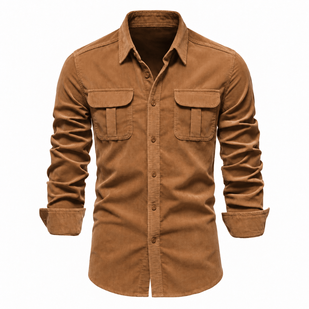 Tom - Men's Slim Fit Cotton Shirt Jacket with Chest Pockets