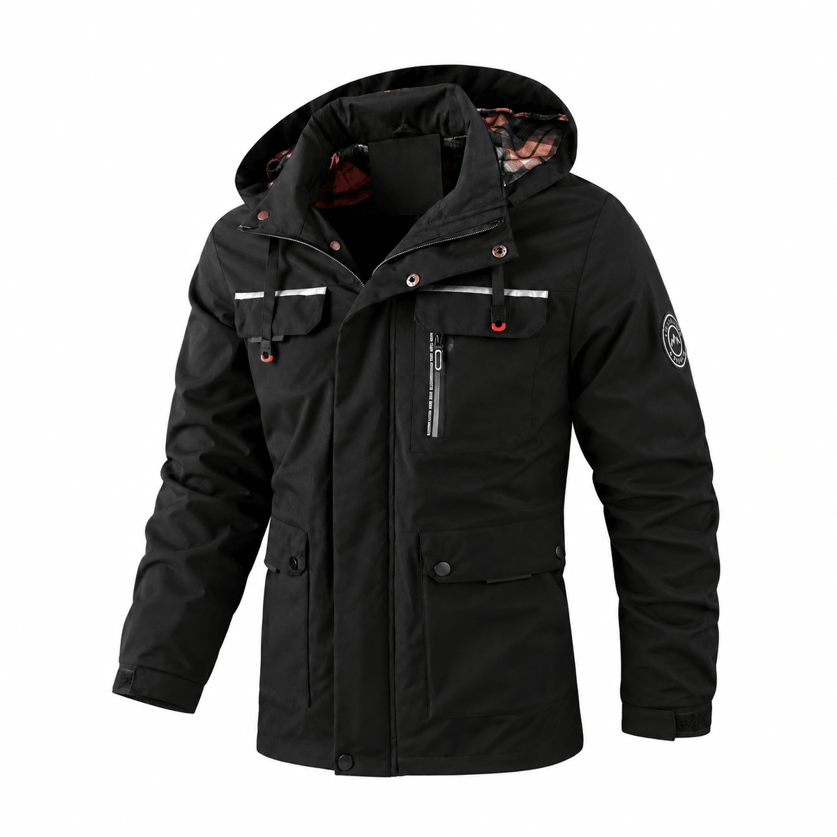 William - Men's Hooded Multi-Pocket Parka Jacket with Adjustable Drawcord Hem